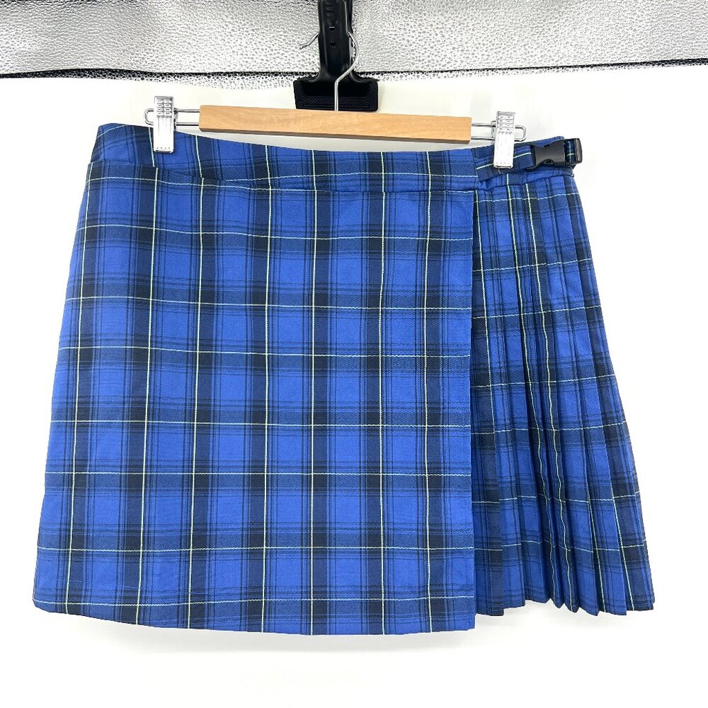 wild fable Royal Blue Plaid Pleated Mini Skirt